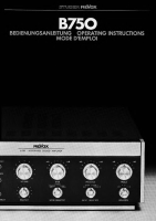Revox B-750-Owners-Manual